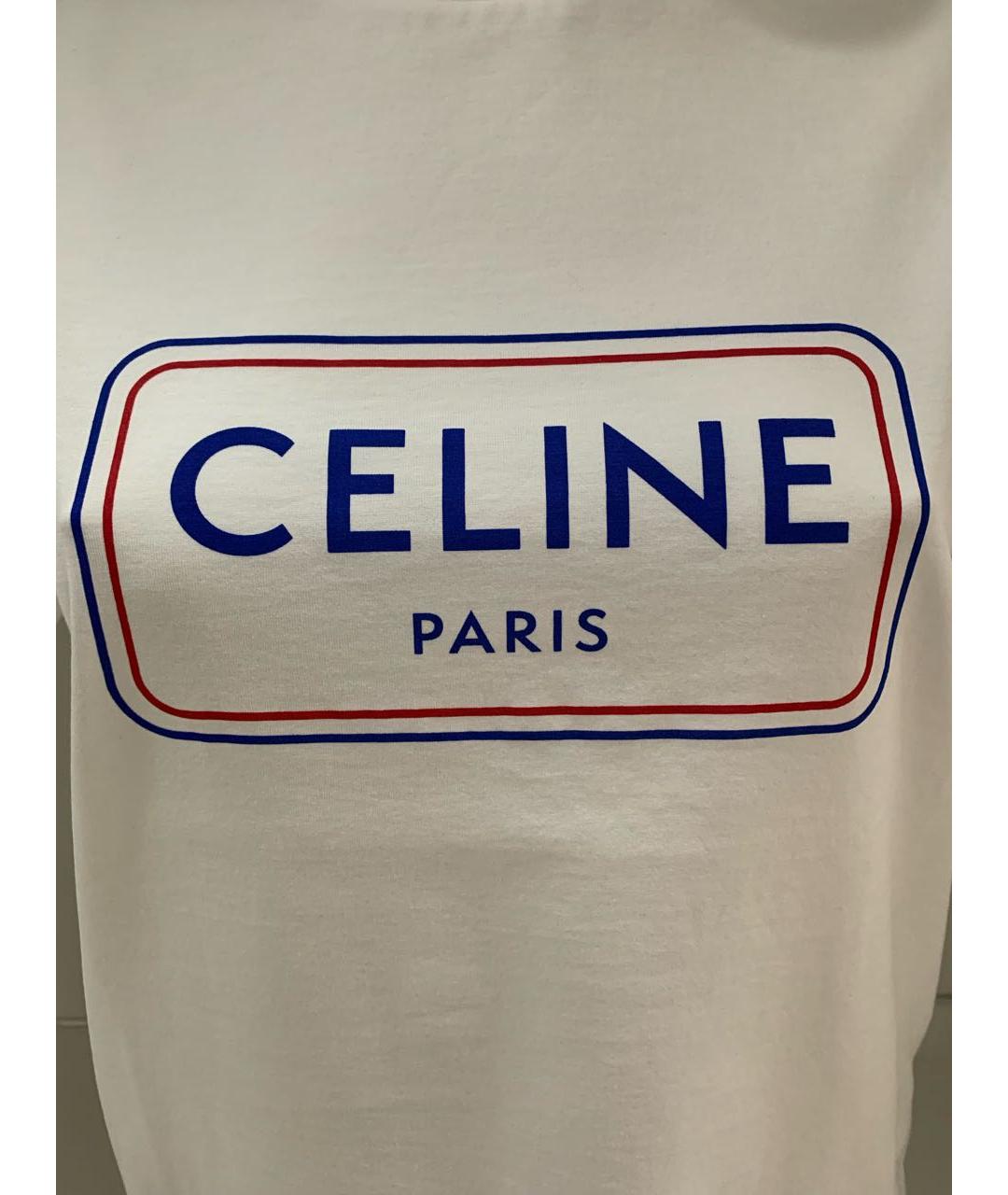 CELINE Белая хлопковая футболка, фото 3