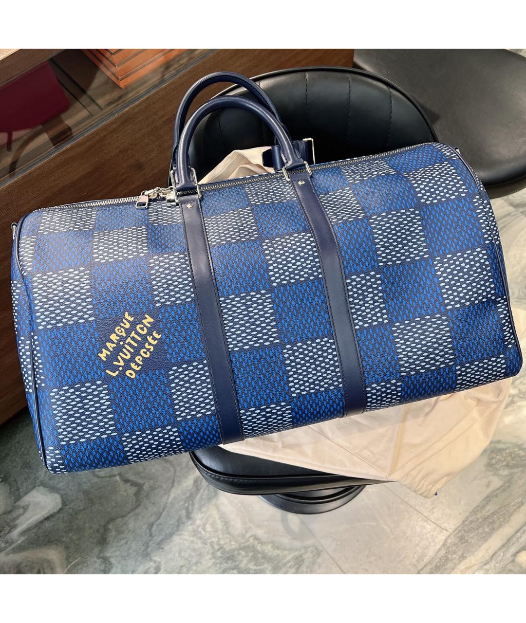 LOUIS VUITTON Синяя сумка тоут, фото 3