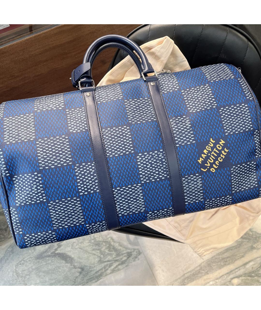LOUIS VUITTON Синяя сумка тоут, фото 2