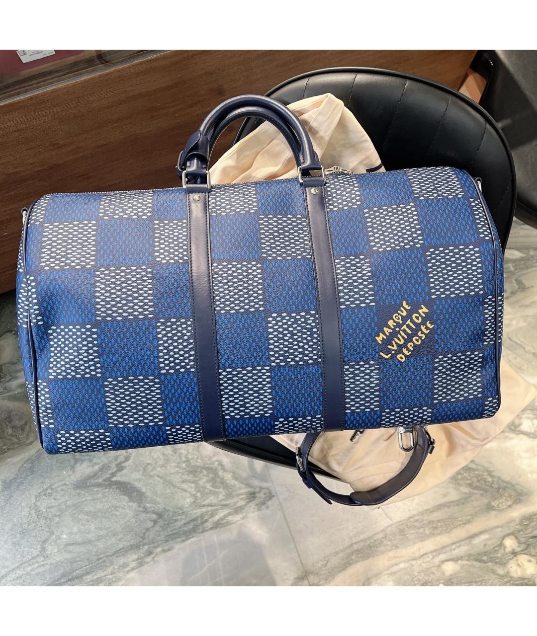 LOUIS VUITTON Синяя сумка тоут, фото 10