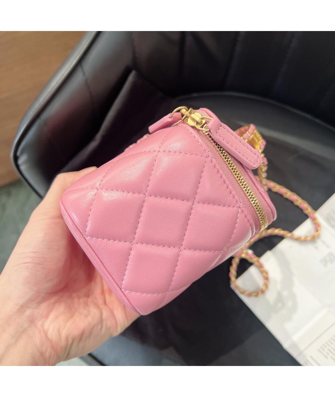 CHANEL Розовая кожаная сумка через плечо, фото 4
