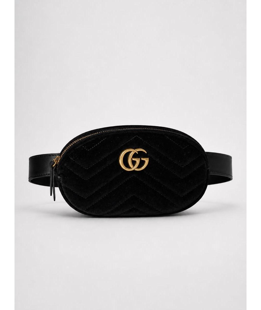 GUCCI Черная бархатная поясная сумка, фото 8