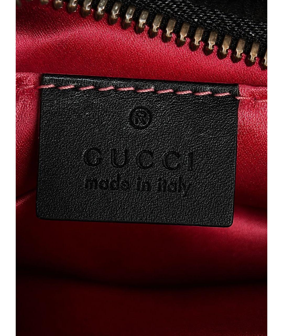 GUCCI Черная бархатная поясная сумка, фото 7