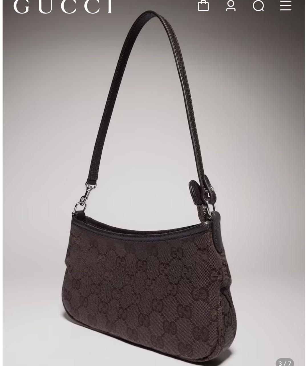 GUCCI Коричневая сумка с короткими ручками, фото 2