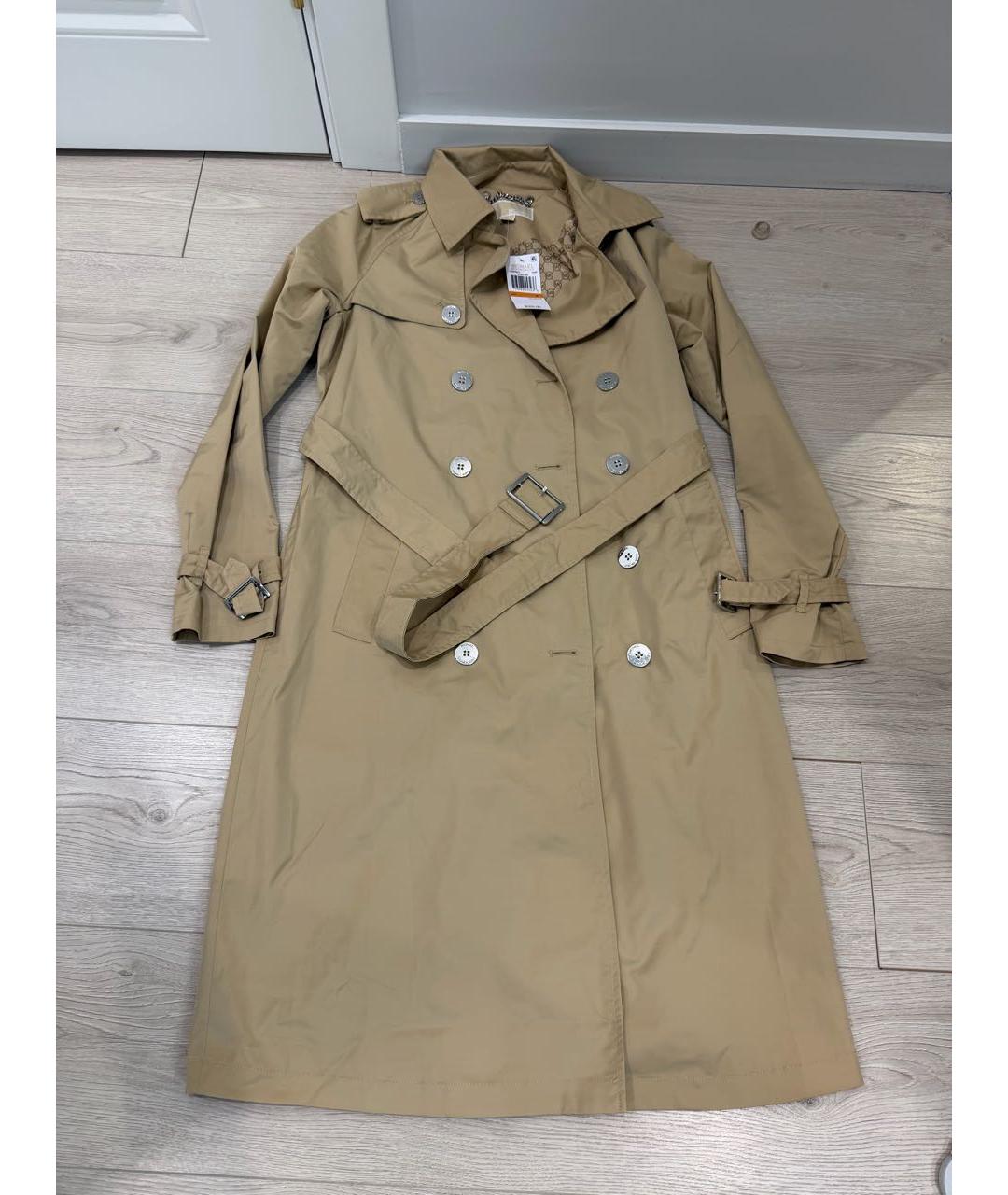 MICHAEL KORS Горчичный полиэстеровый тренч/плащ, фото 9