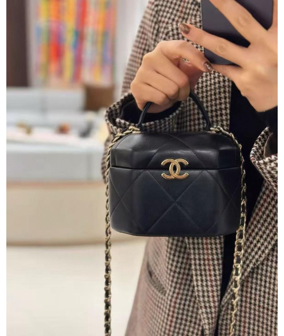 CHANEL Черная кожаная сумка через плечо, фото 6