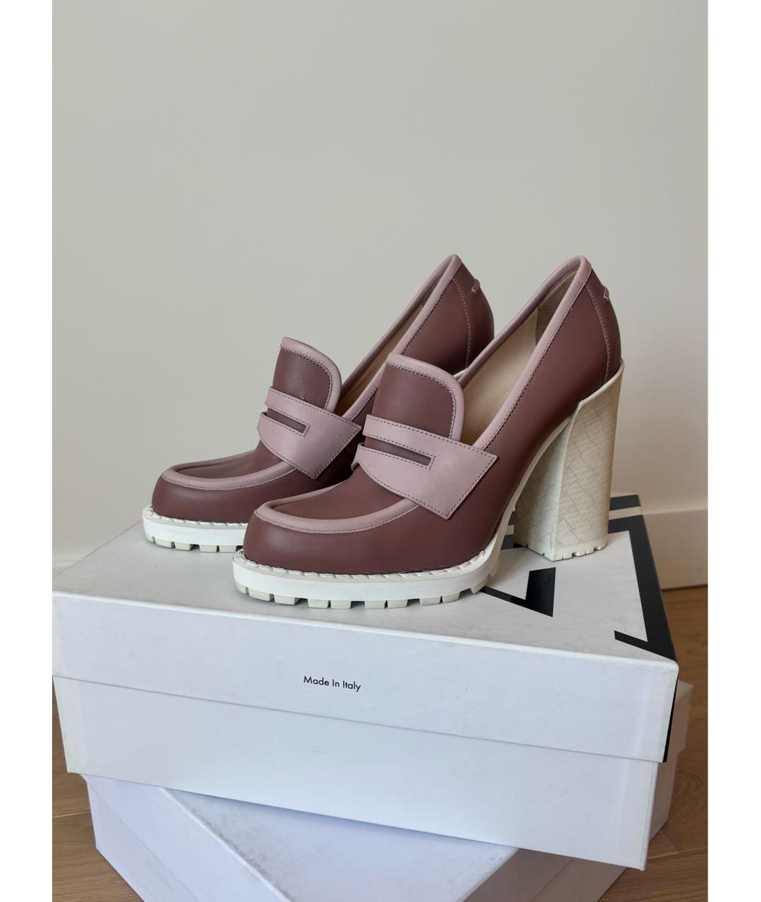 BOTTEGA VENETA Розовые кожаные туфли, фото 4
