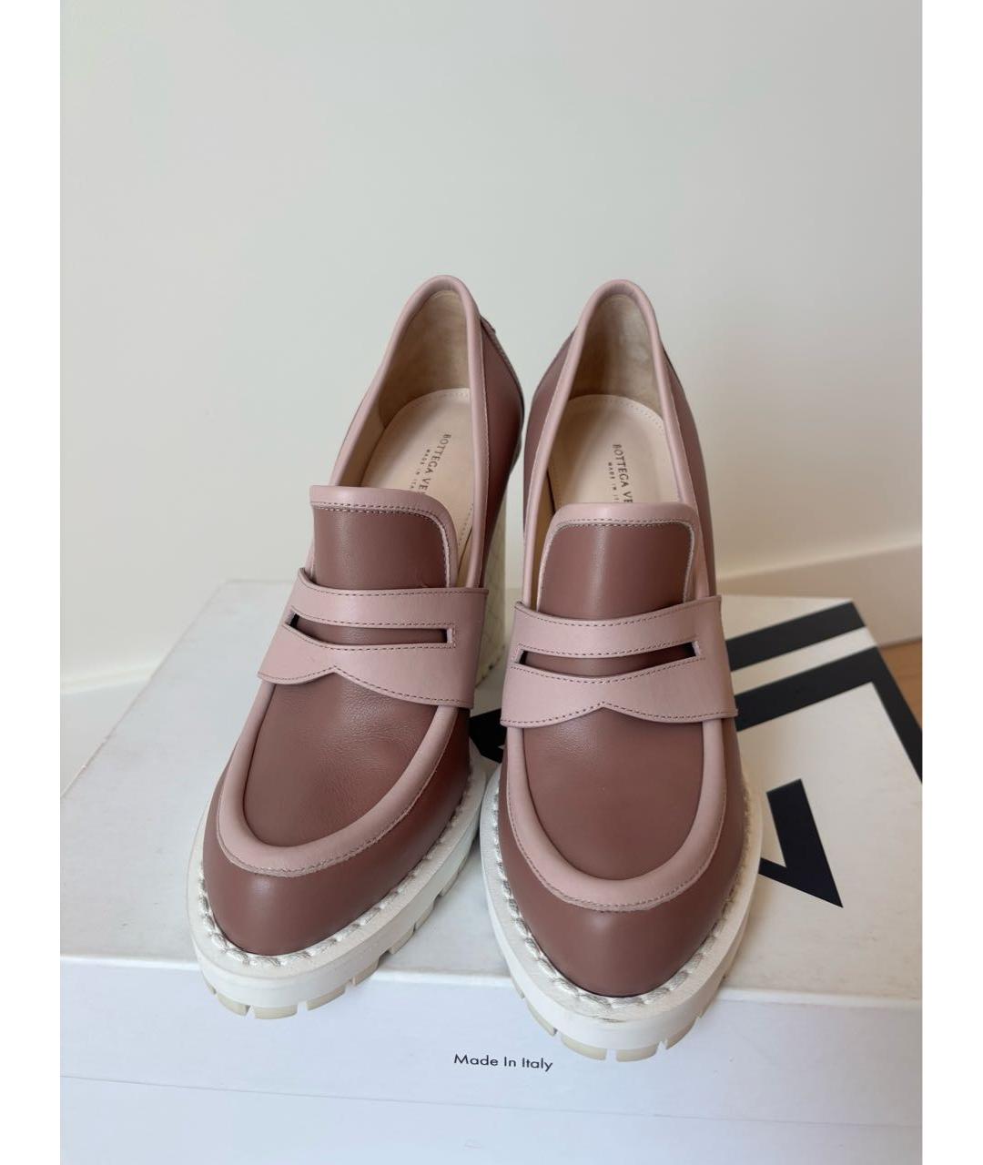 BOTTEGA VENETA Розовые кожаные туфли, фото 2