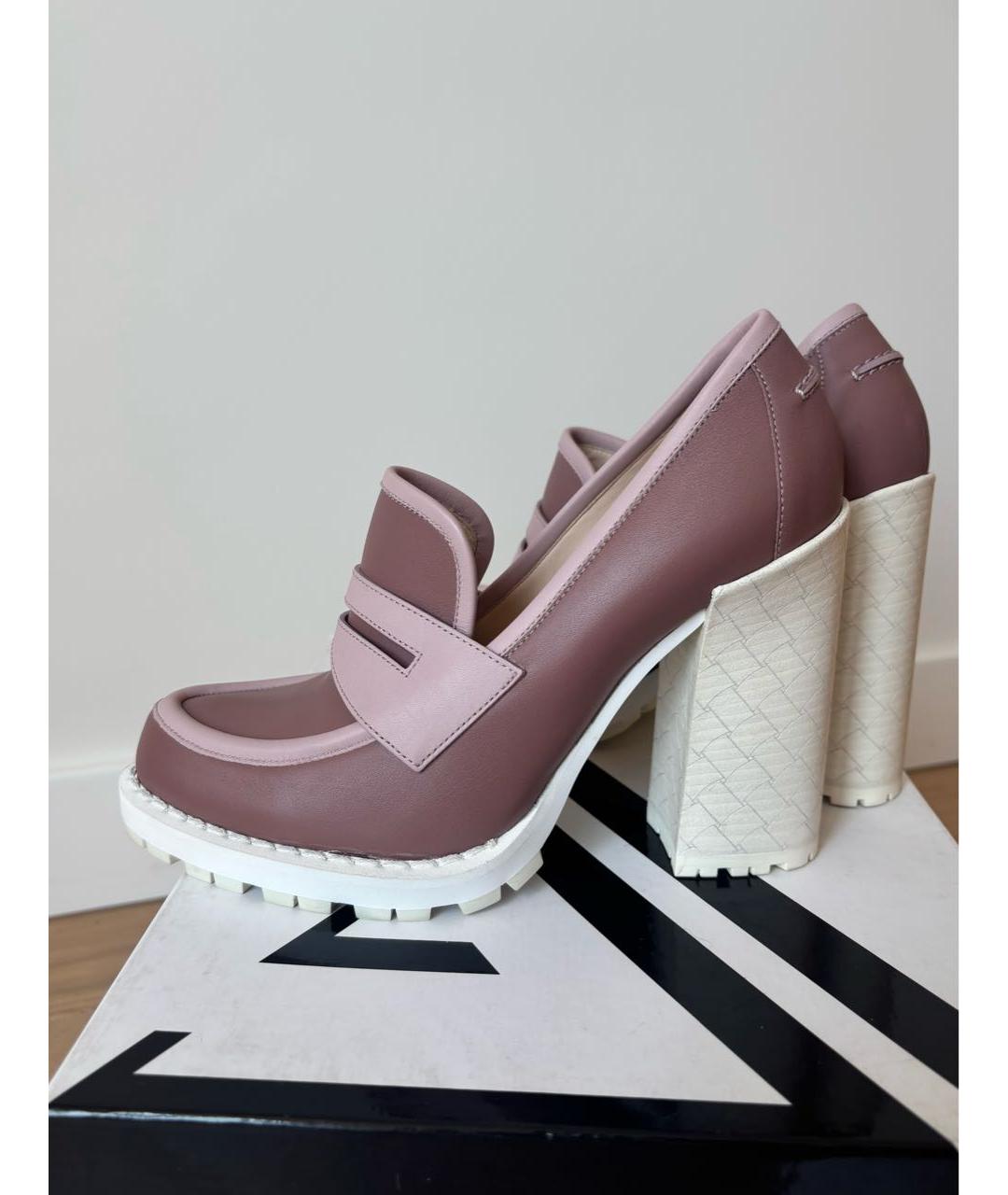 BOTTEGA VENETA Розовые кожаные туфли, фото 5