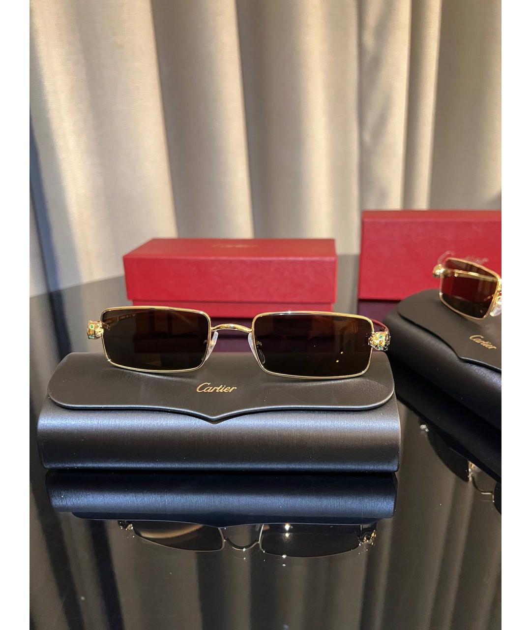 CARTIER Золотые металлические солнцезащитные очки, фото 3