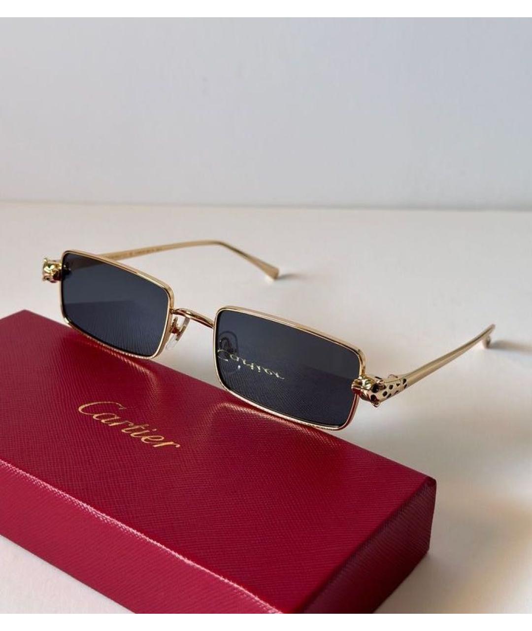CARTIER Золотые металлические солнцезащитные очки, фото 2