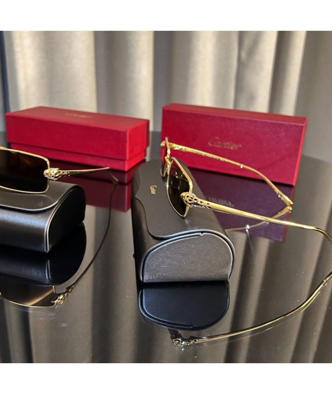 CARTIER Золотые металлические солнцезащитные очки, фото 4