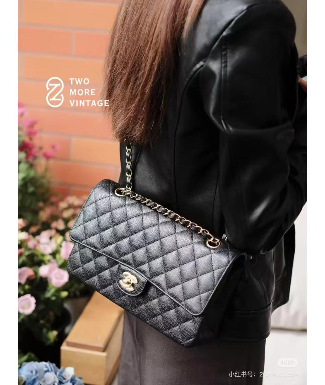 CHANEL Черная кожаная сумка через плечо, фото 6