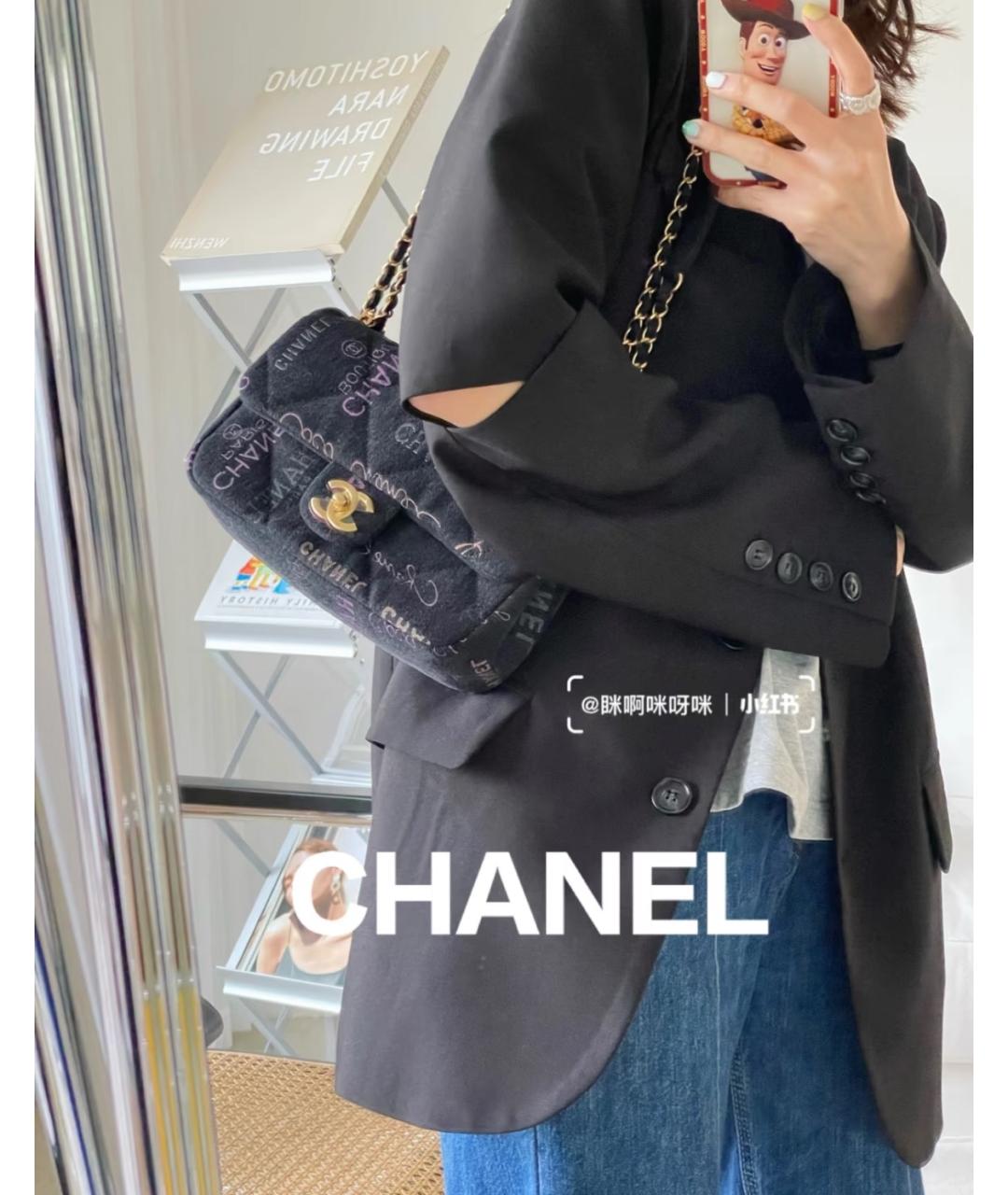 CHANEL Черная деним сумка через плечо, фото 6