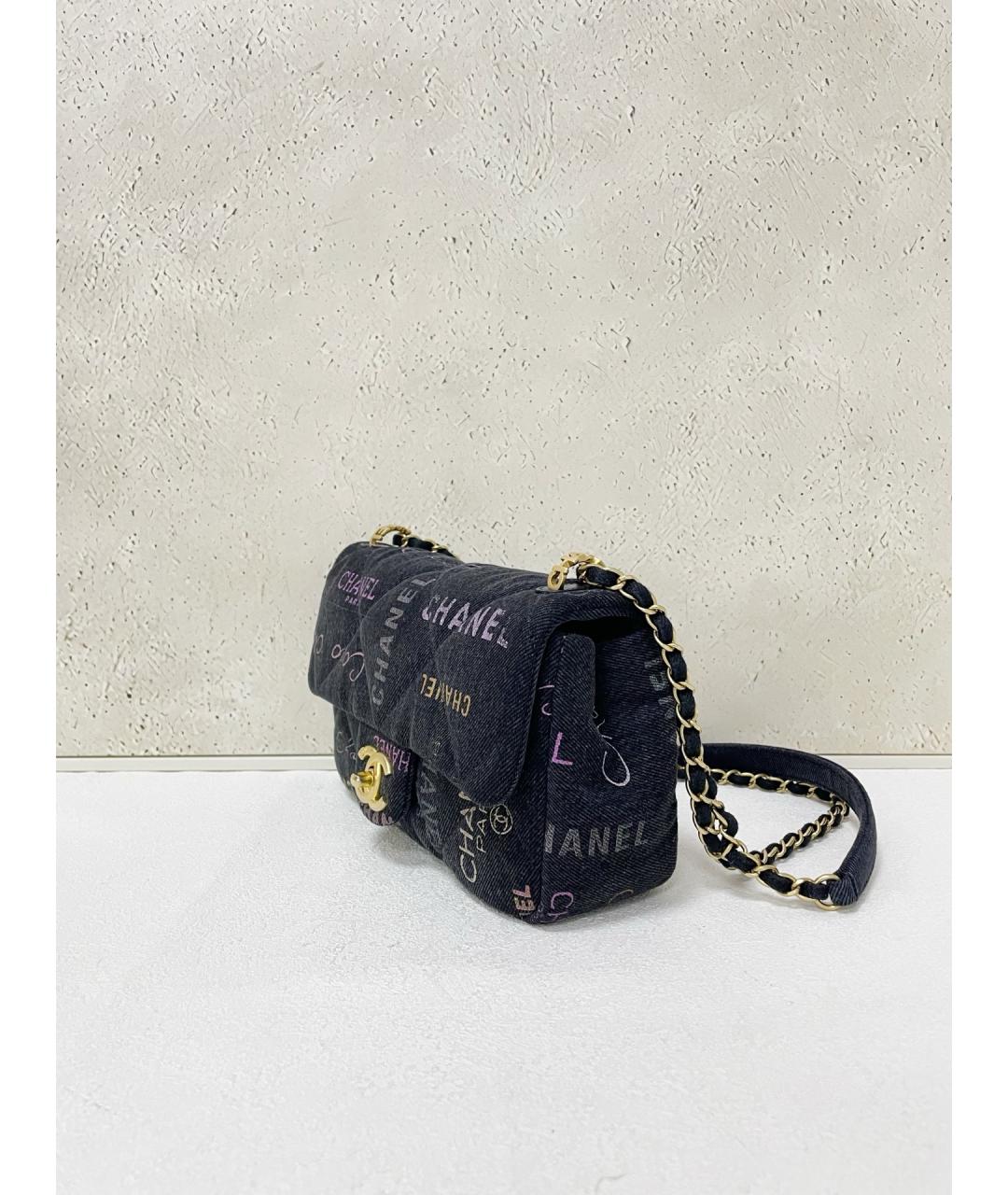 CHANEL Черная деним сумка через плечо, фото 4