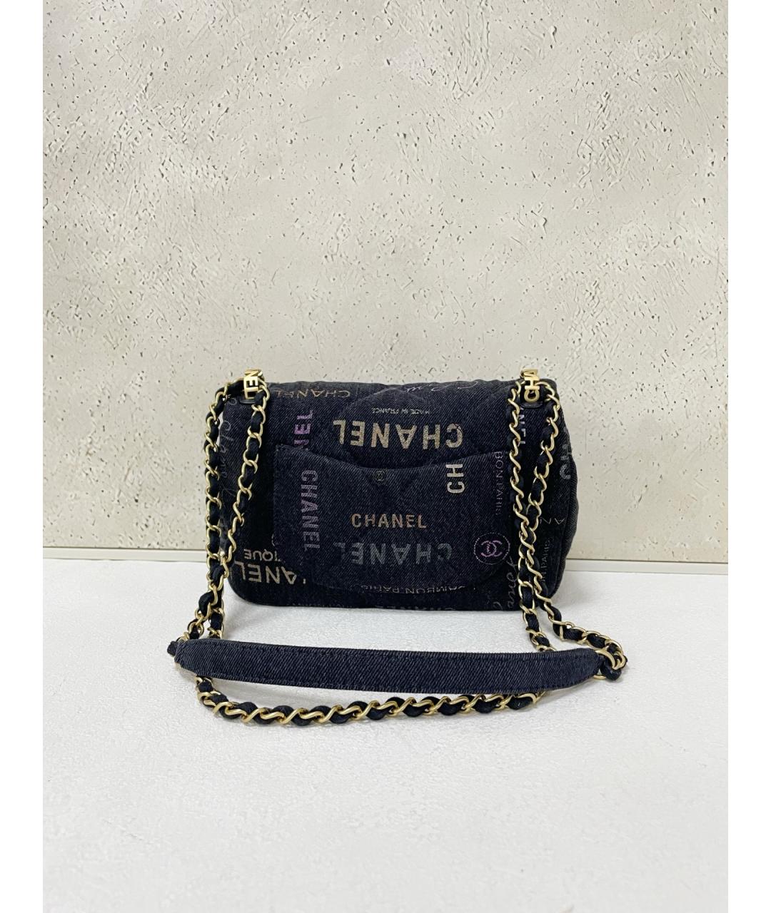CHANEL Черная деним сумка через плечо, фото 2