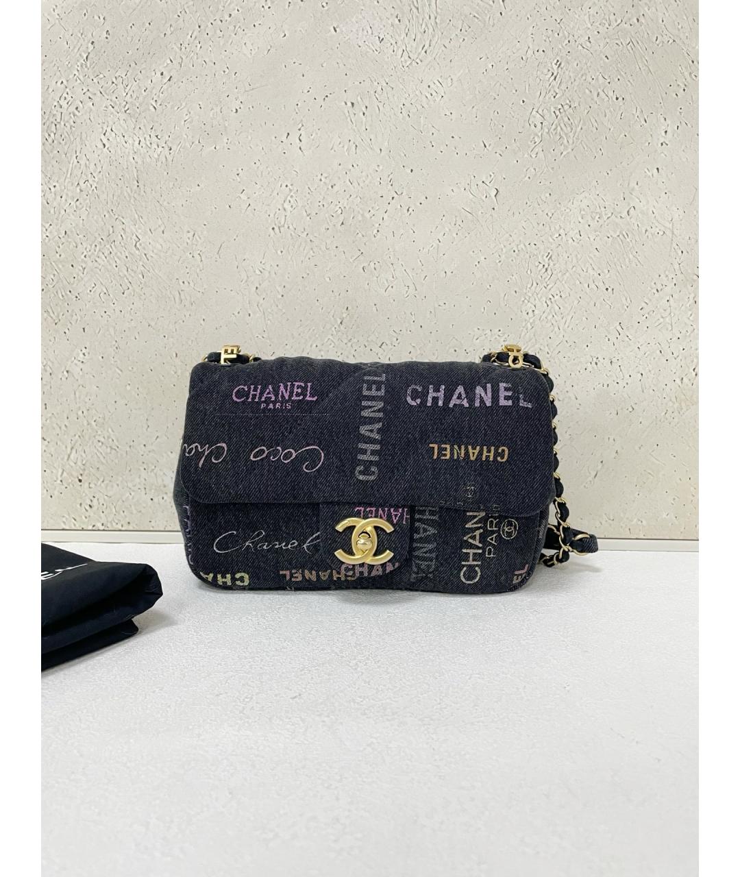 CHANEL Черная деним сумка через плечо, фото 7