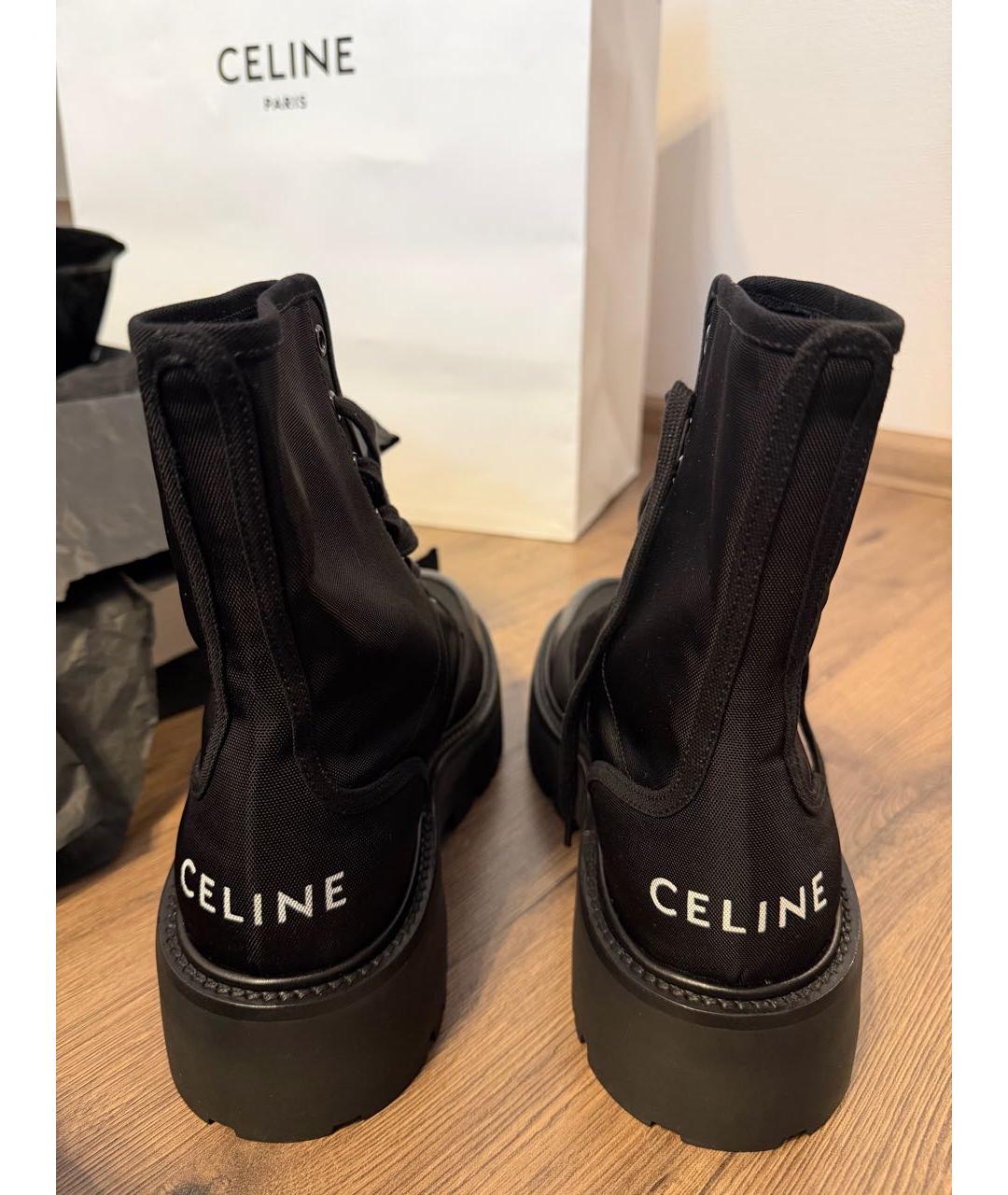CELINE Черные текстильные ботинки, фото 3
