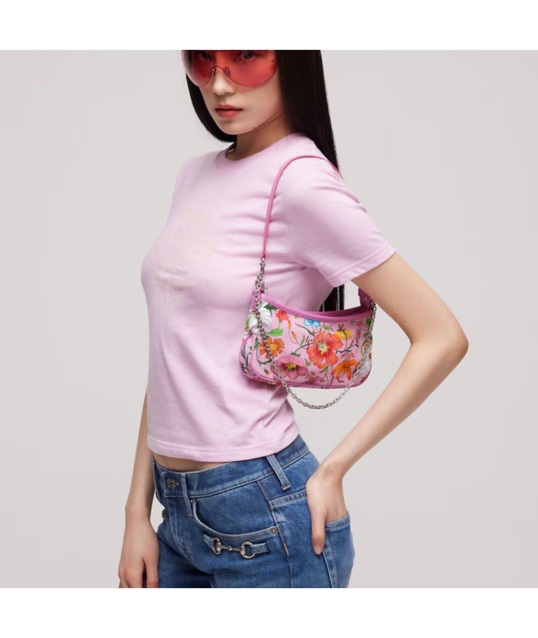 GUCCI Розовая сумка тоут, фото 2