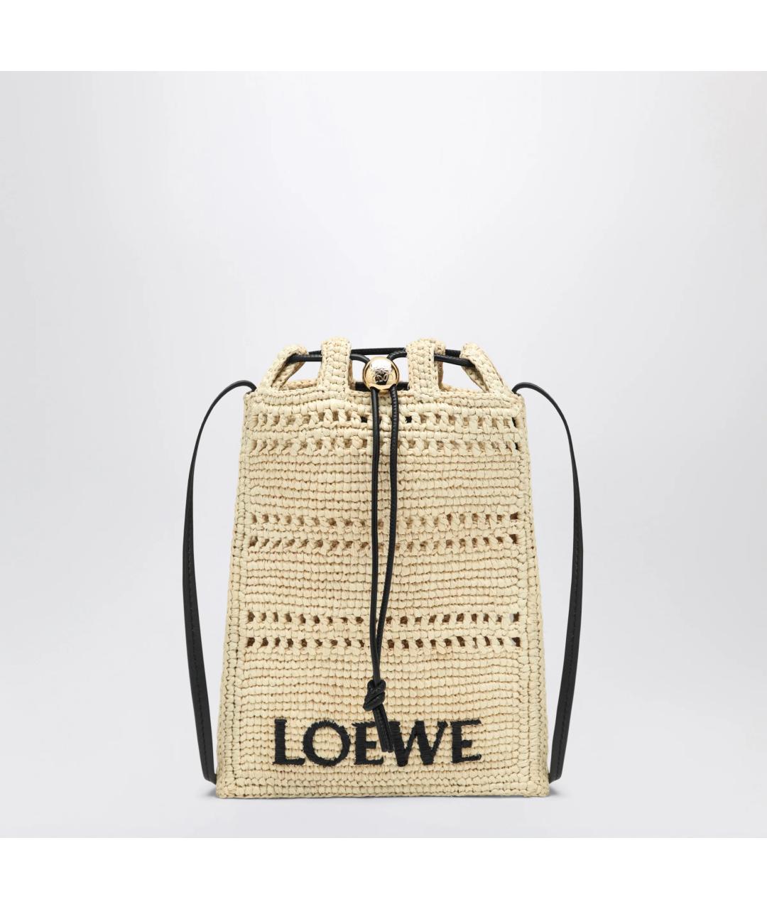 LOEWE Бежевая пелетеная сумка через плечо, фото 3