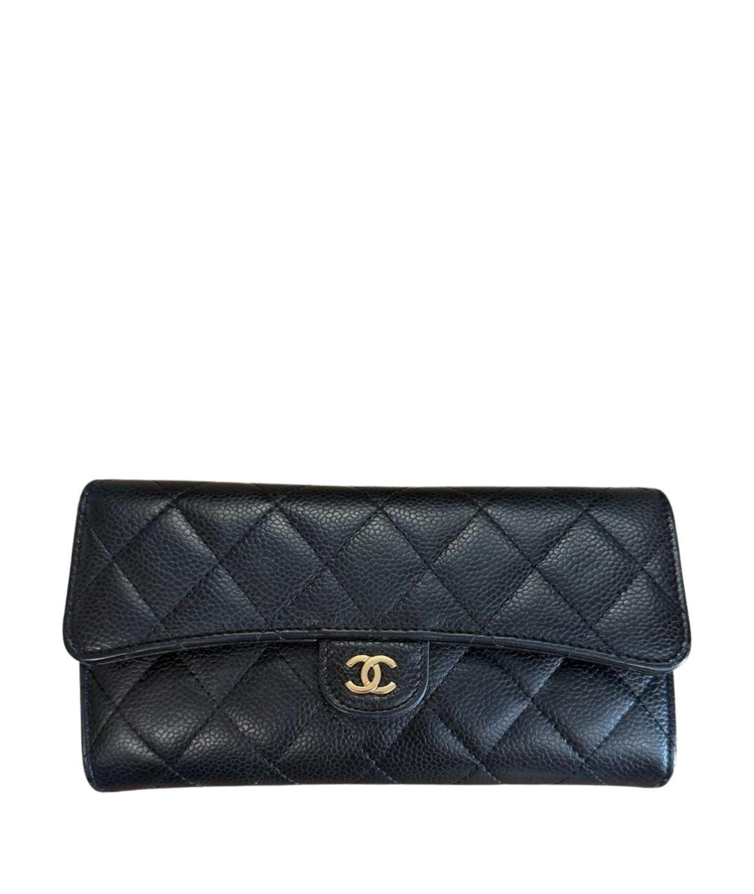 CHANEL Черный кожаный кошелек, фото 1