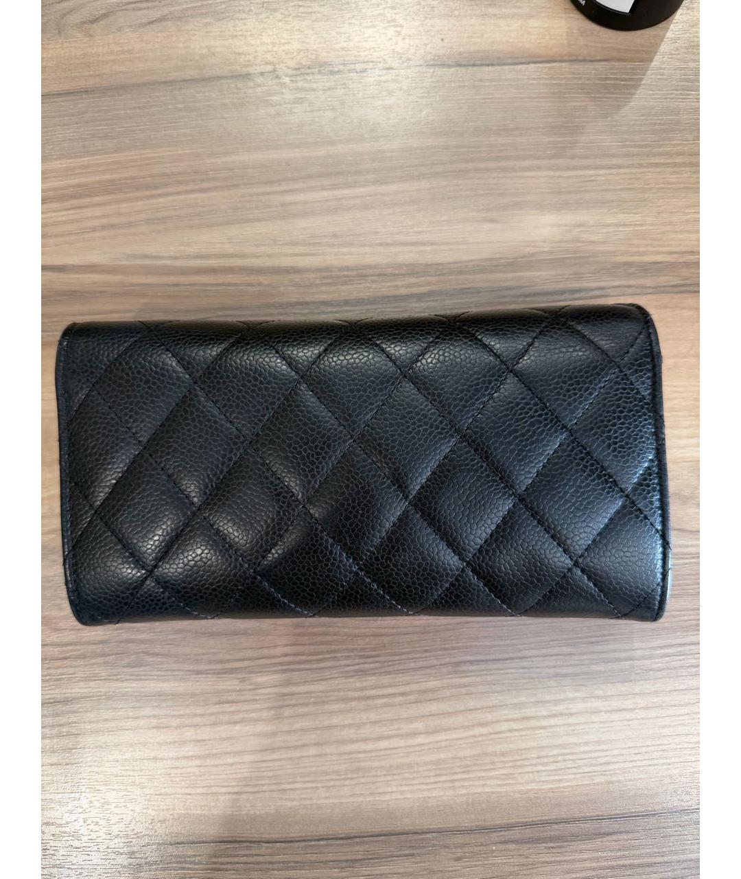 CHANEL Черный кожаный кошелек, фото 3