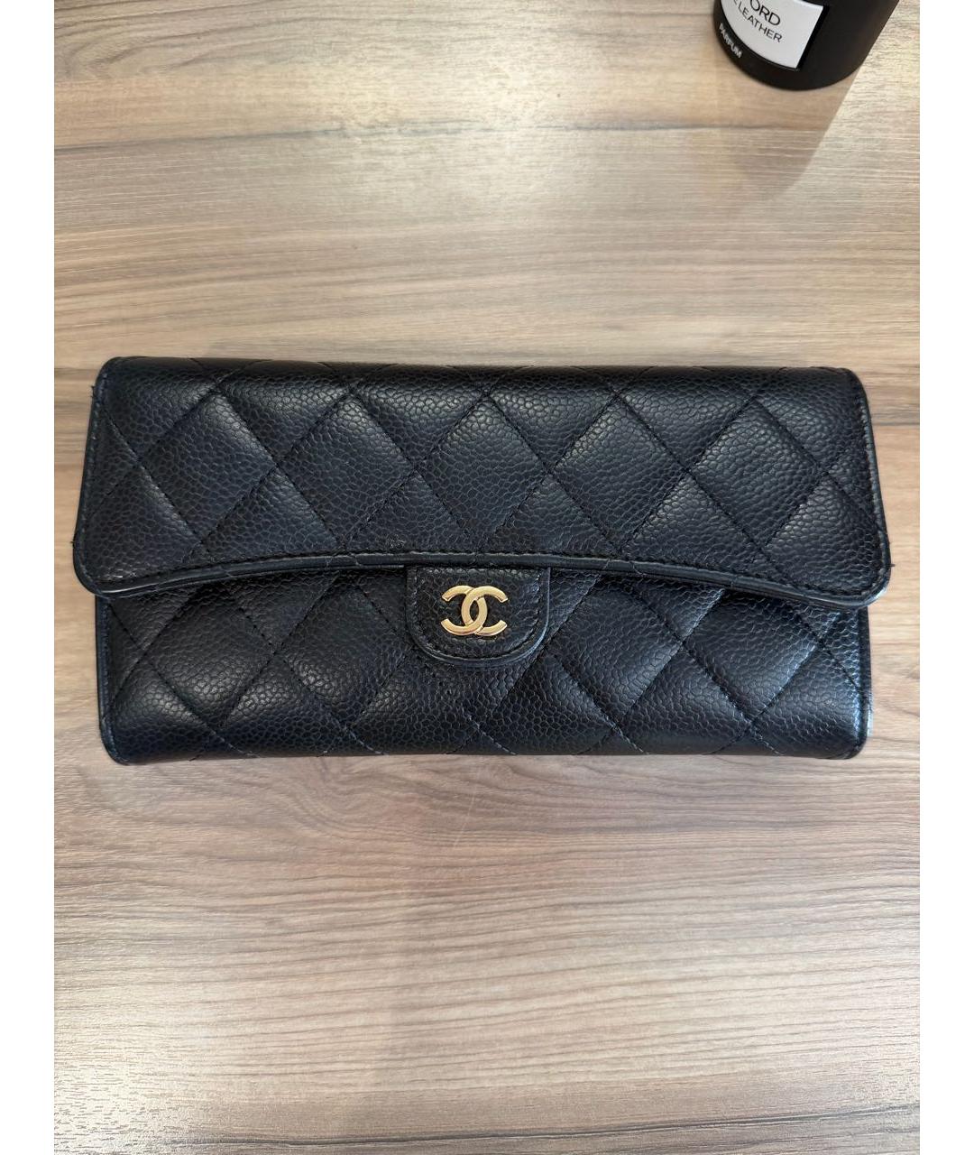 CHANEL Черный кожаный кошелек, фото 5
