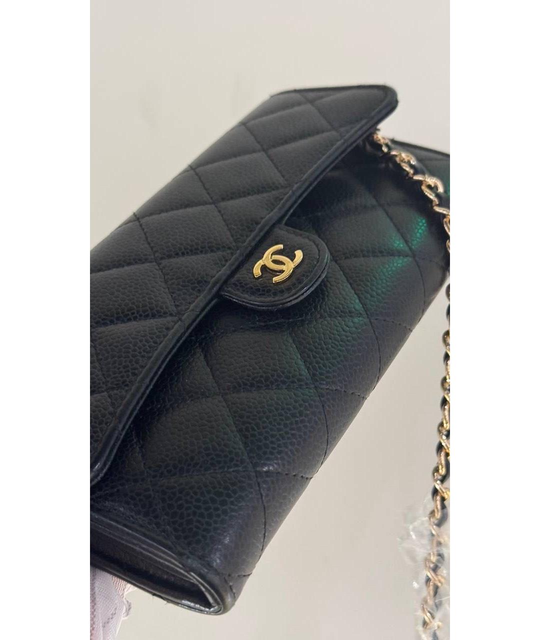 CHANEL Черный кожаный кошелек, фото 2