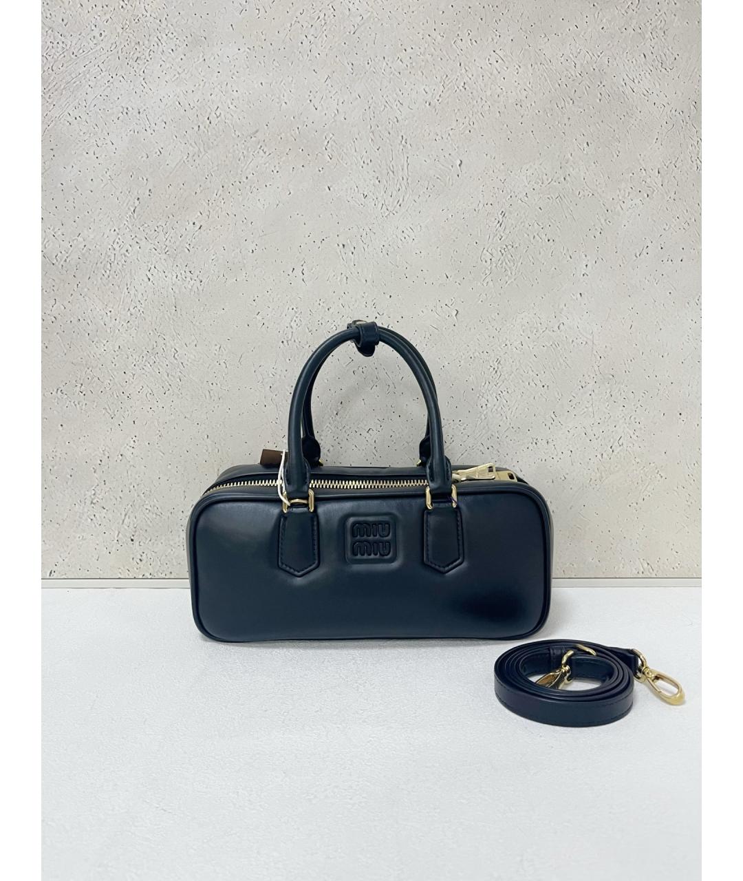 MIU MIU Черная кожаная сумка с короткими ручками, фото 7