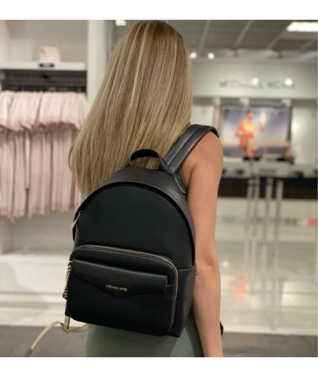 MICHAEL KORS Черный кожаный рюкзак, фото 4