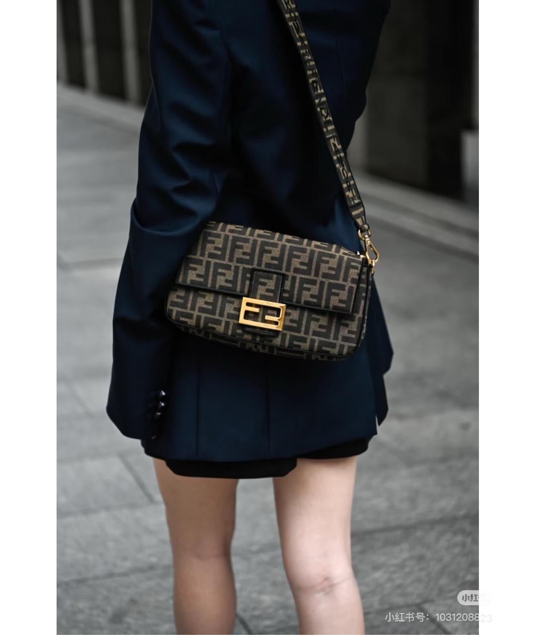 FENDI Коричневая сумка через плечо, фото 6