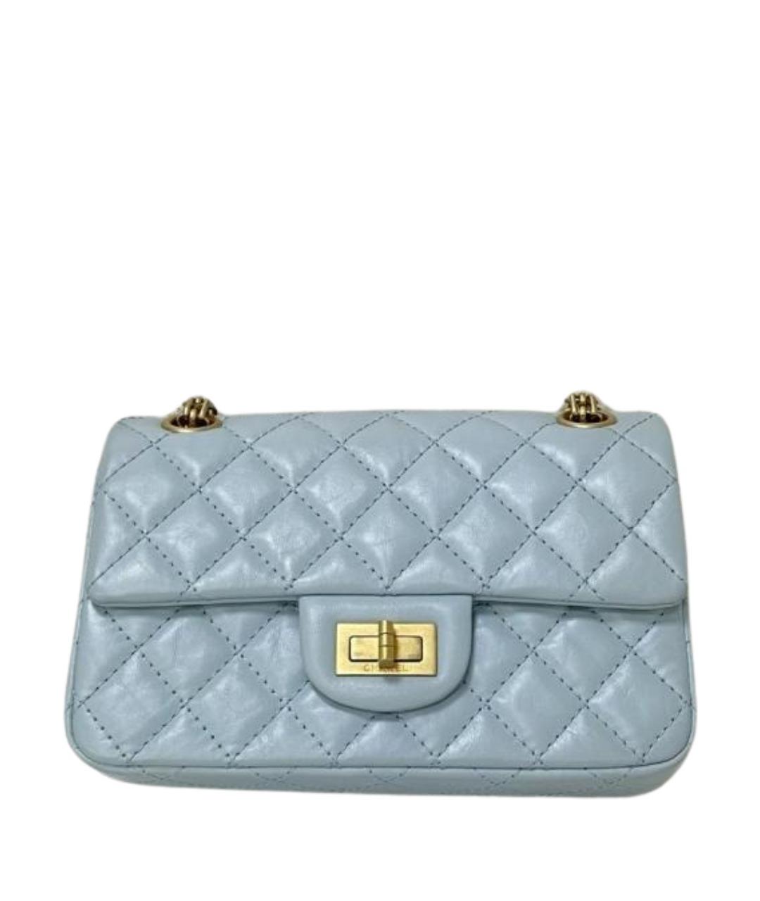 CHANEL Голубая кожаная сумка через плечо, фото 1