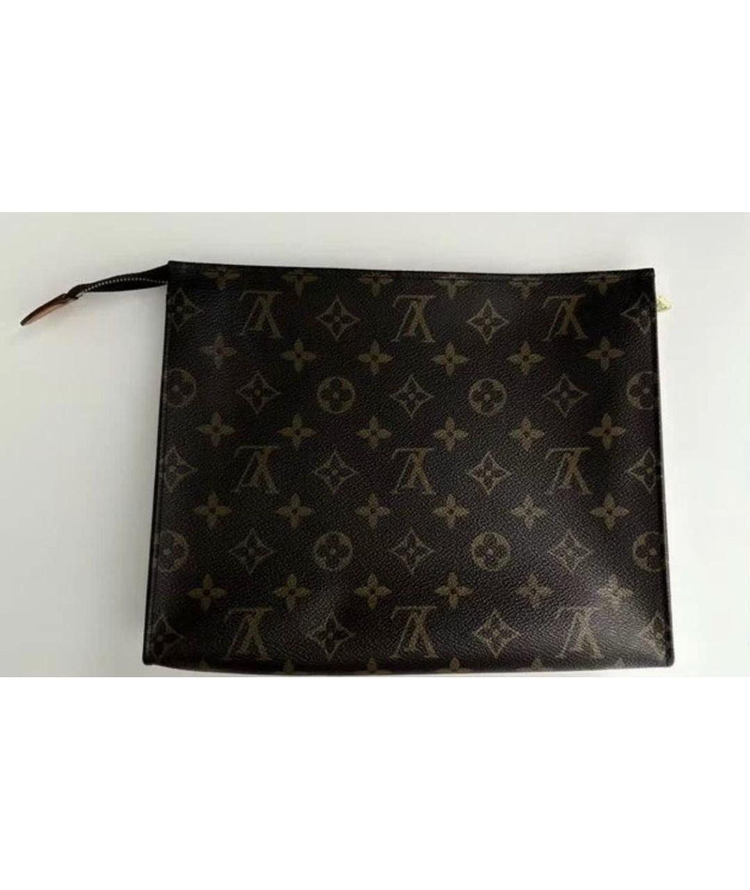 LOUIS VUITTON Коричневая косметичка, фото 5