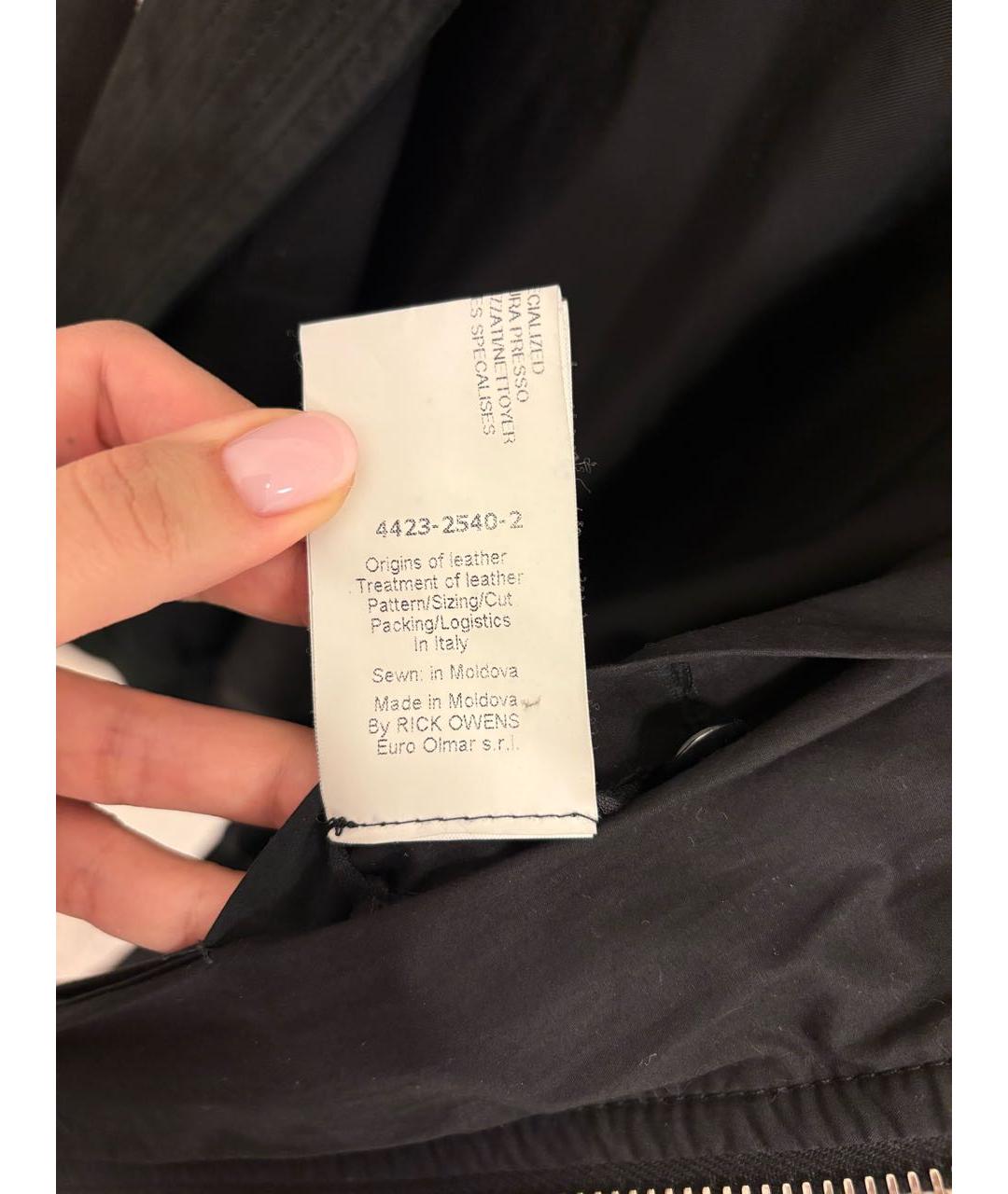 RICK OWENS Черная кожаная куртка, фото 4