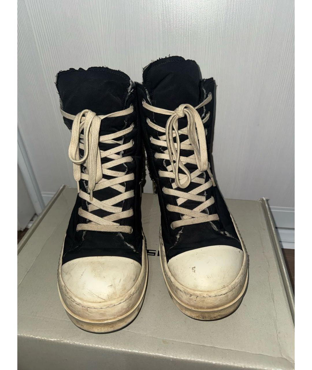 RICK OWENS DRKSHDW Черные высокие кроссовки / кеды, фото 2