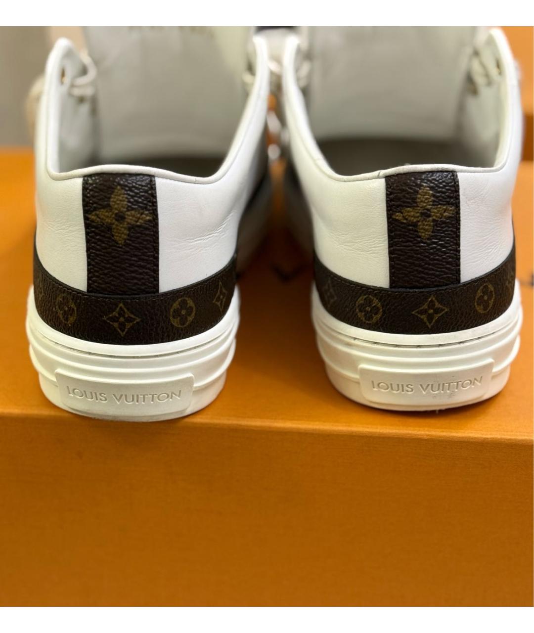 LOUIS VUITTON Белые кожаные кеды, фото 5