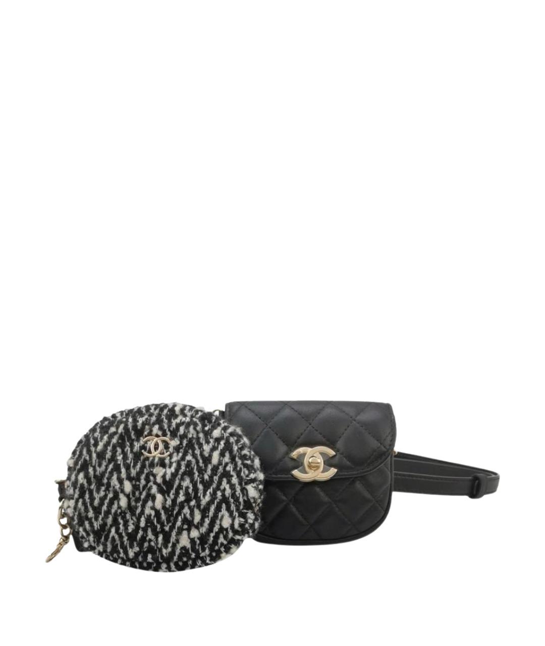 CHANEL Черная кожаная поясная сумка, фото 1