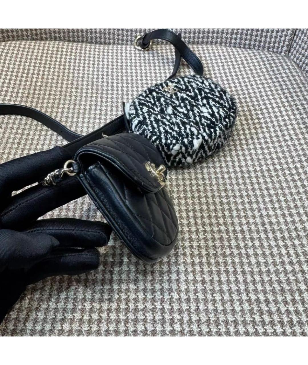 CHANEL Черная кожаная поясная сумка, фото 4
