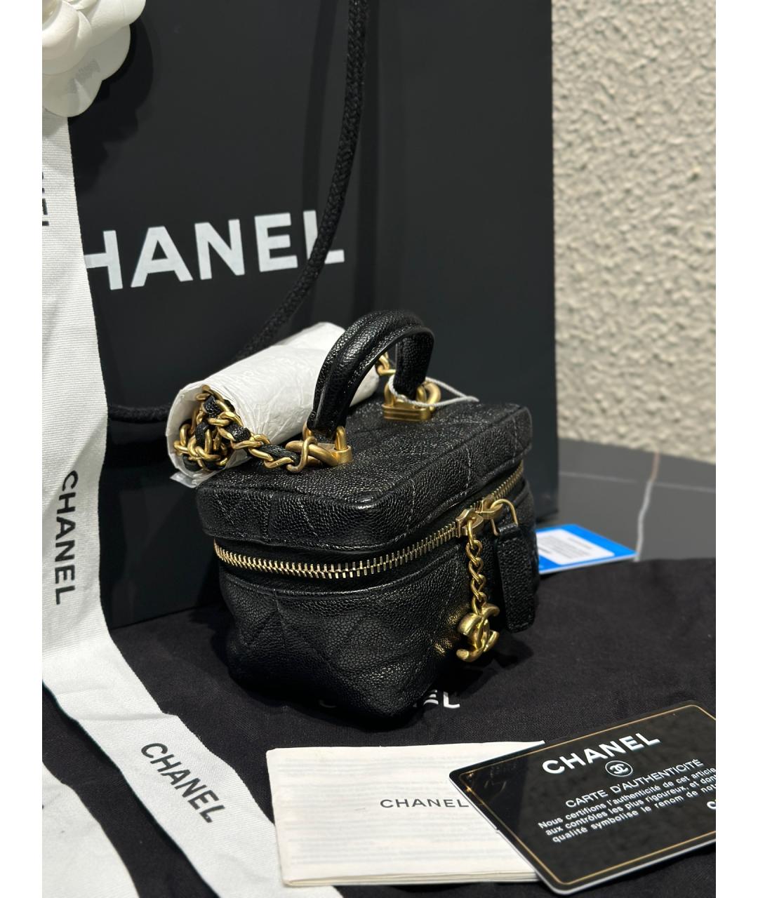 CHANEL Черная кожаная сумка через плечо, фото 3