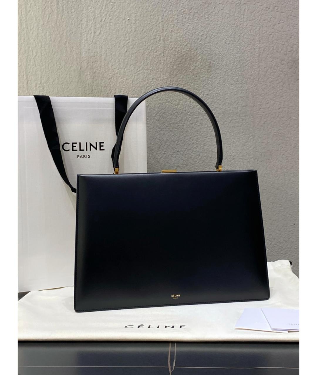 CELINE Черная кожаная сумка с короткими ручками, фото 3
