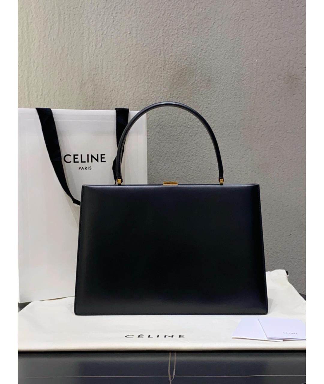 CELINE Черная кожаная сумка с короткими ручками, фото 2