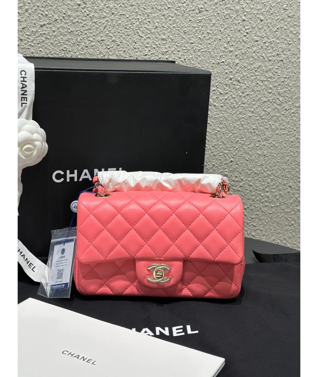 CHANEL Розовая кожаная сумка через плечо, фото 10