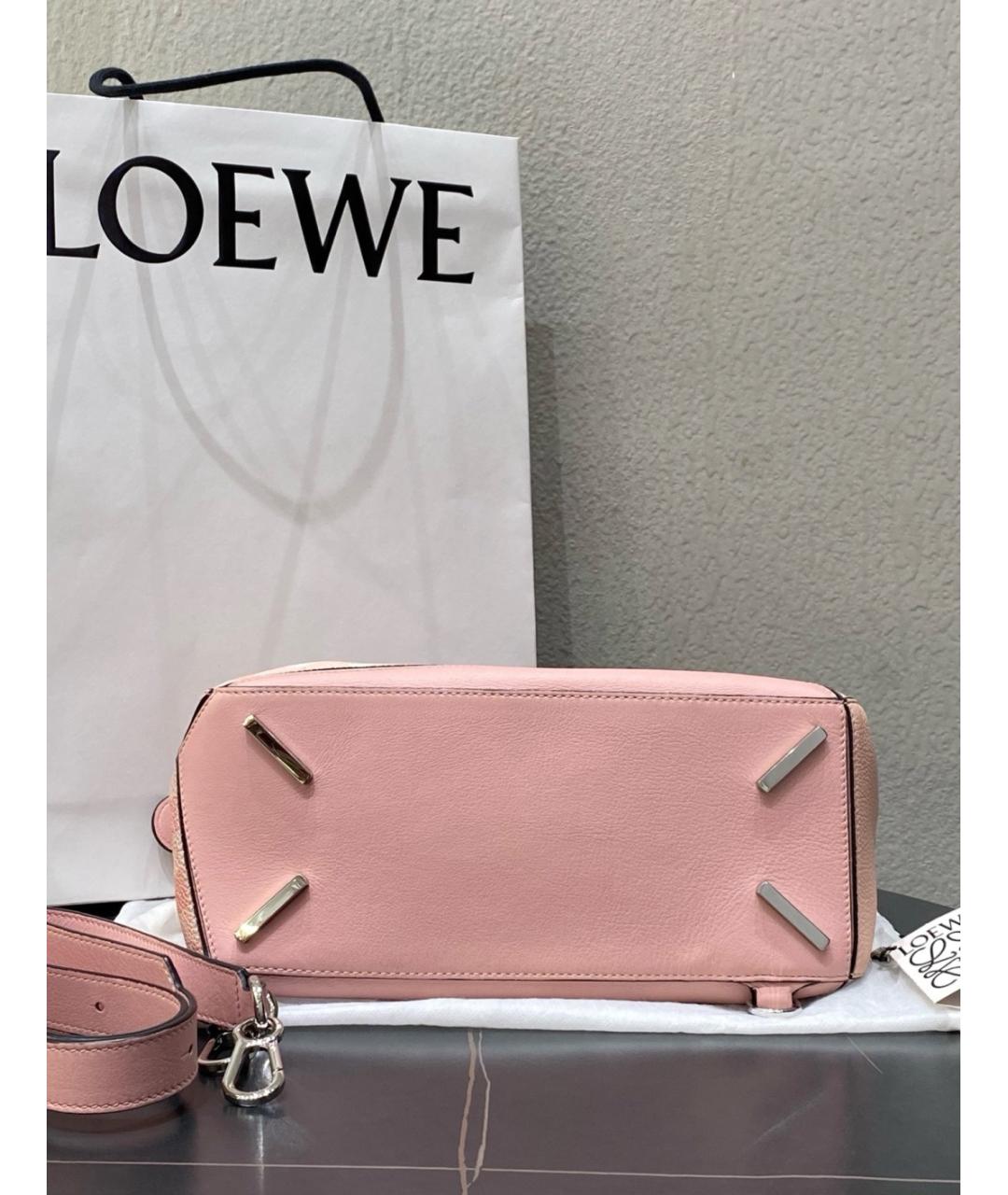 LOEWE Розовая кожаная сумка с короткими ручками, фото 7