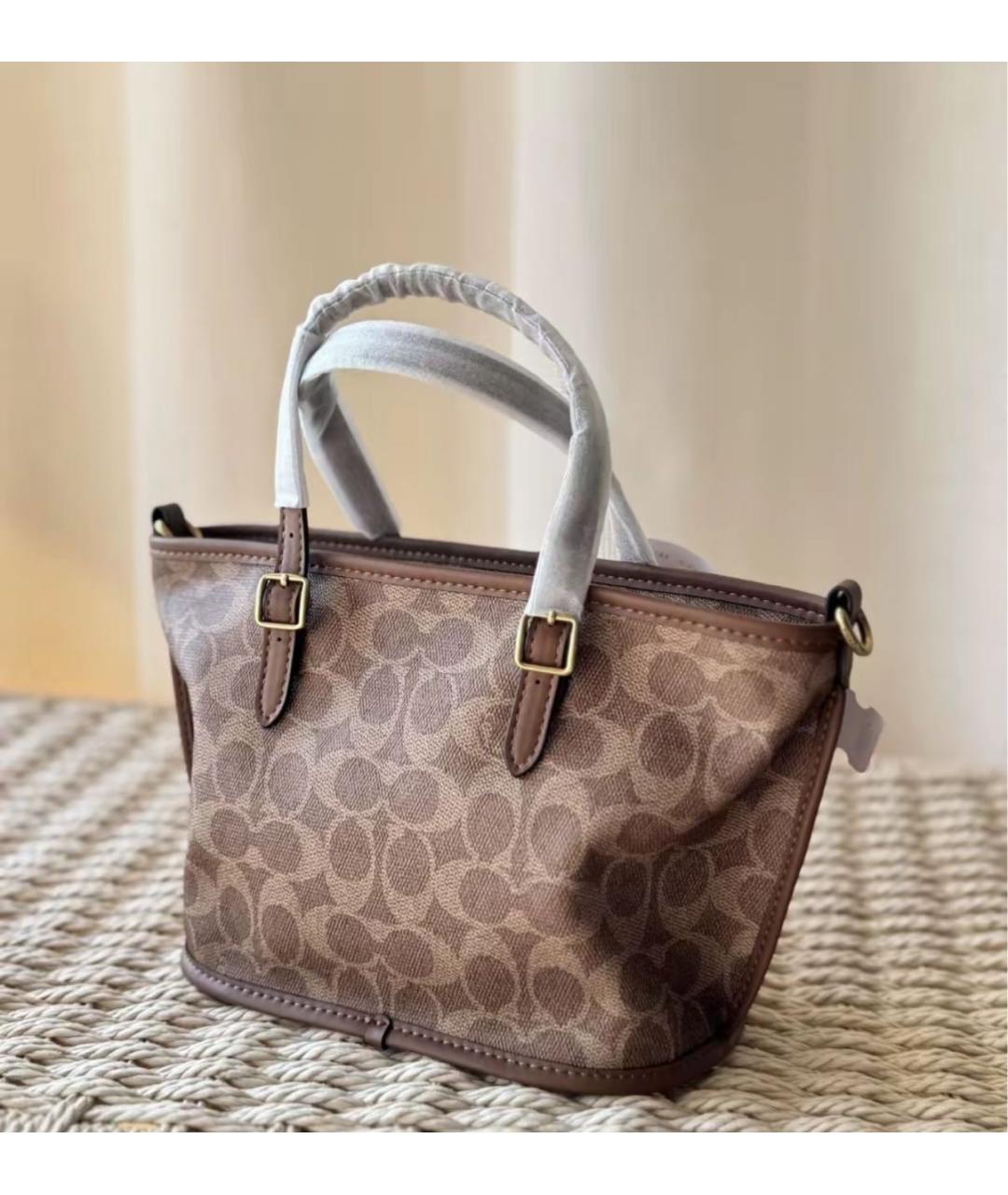 COACH Коричневая сумка тоут, фото 7