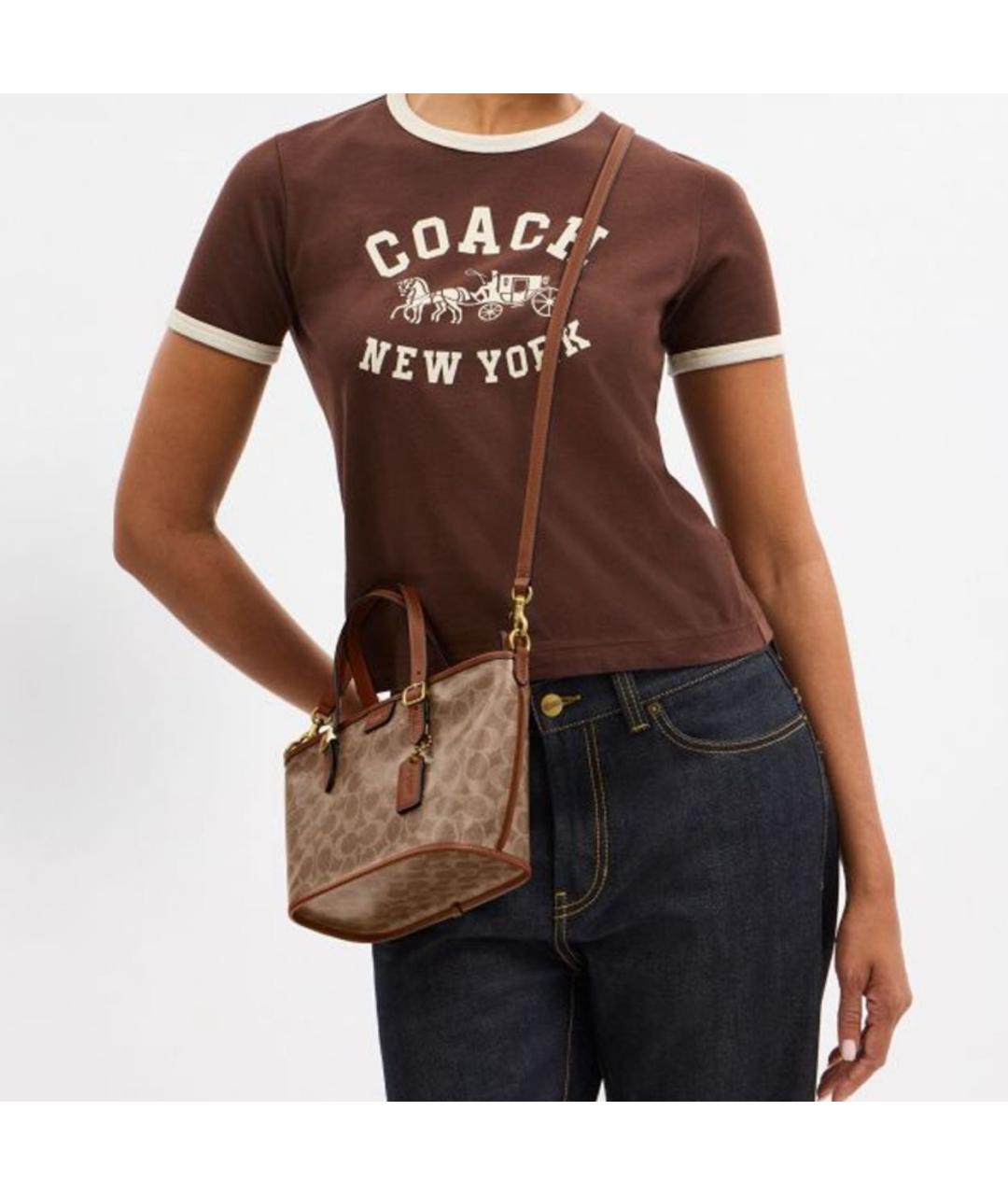 COACH Коричневая сумка тоут, фото 4