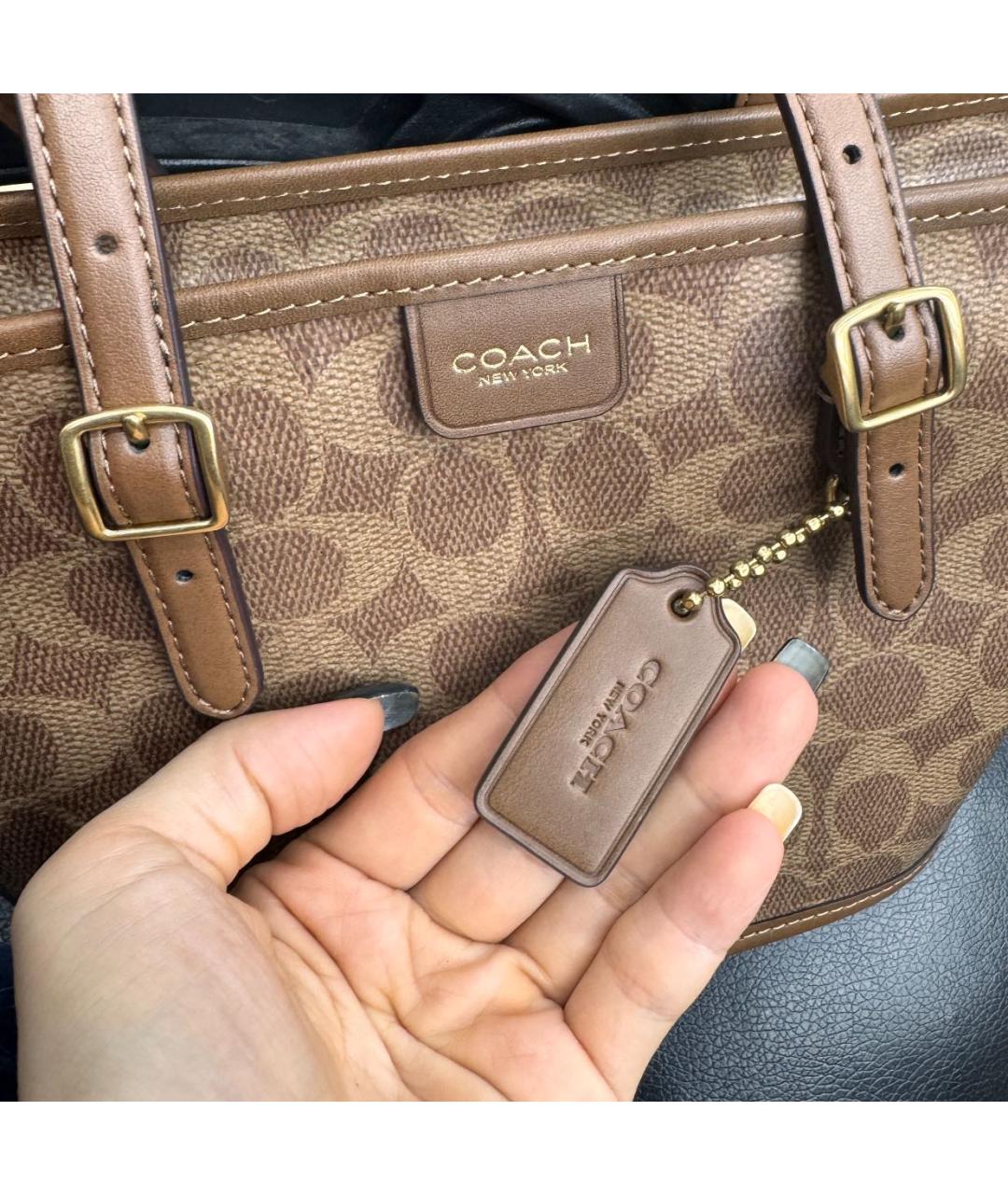 COACH Коричневая сумка тоут, фото 8