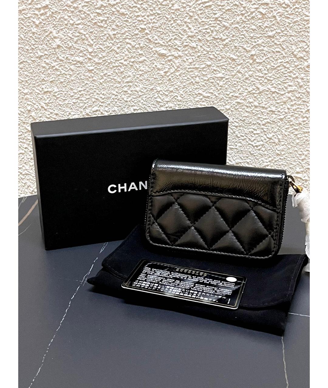 CHANEL Черный кожаный кошелек, фото 6