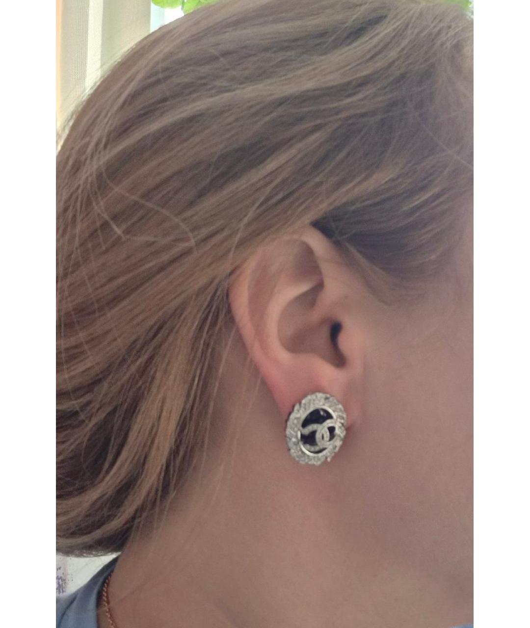 CHANEL Серебряные металлические серьги, фото 4