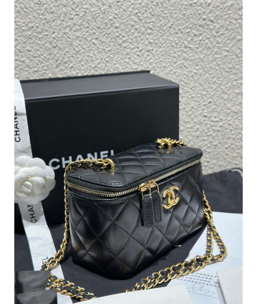 CHANEL Черная кожаная сумка через плечо, фото 3