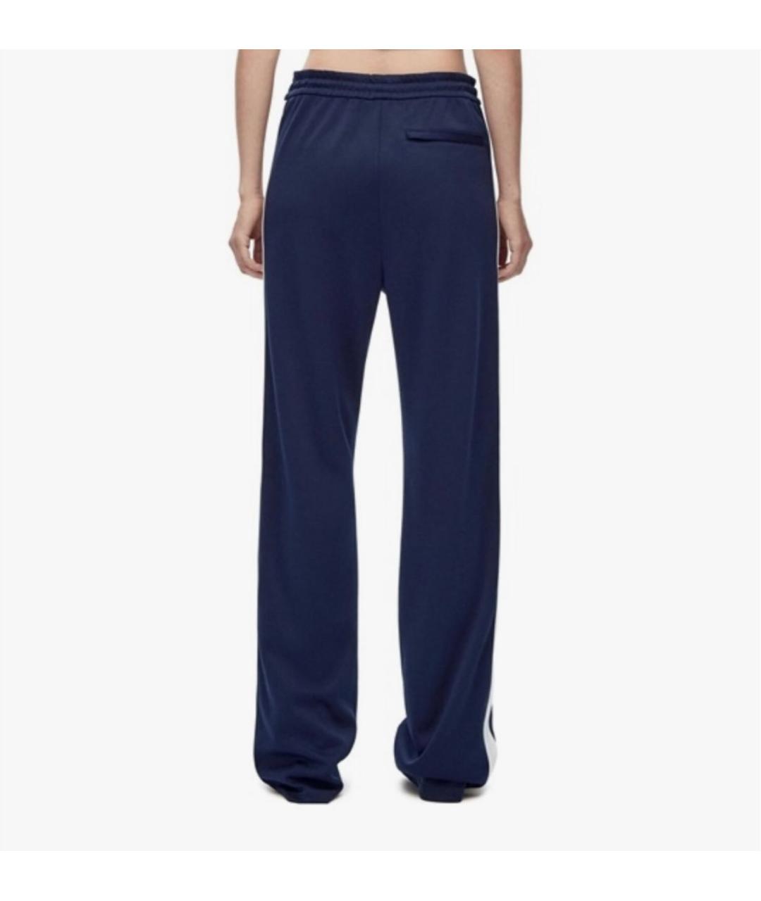 LOEWE Синие полиэстеровые прямые брюки, фото 4